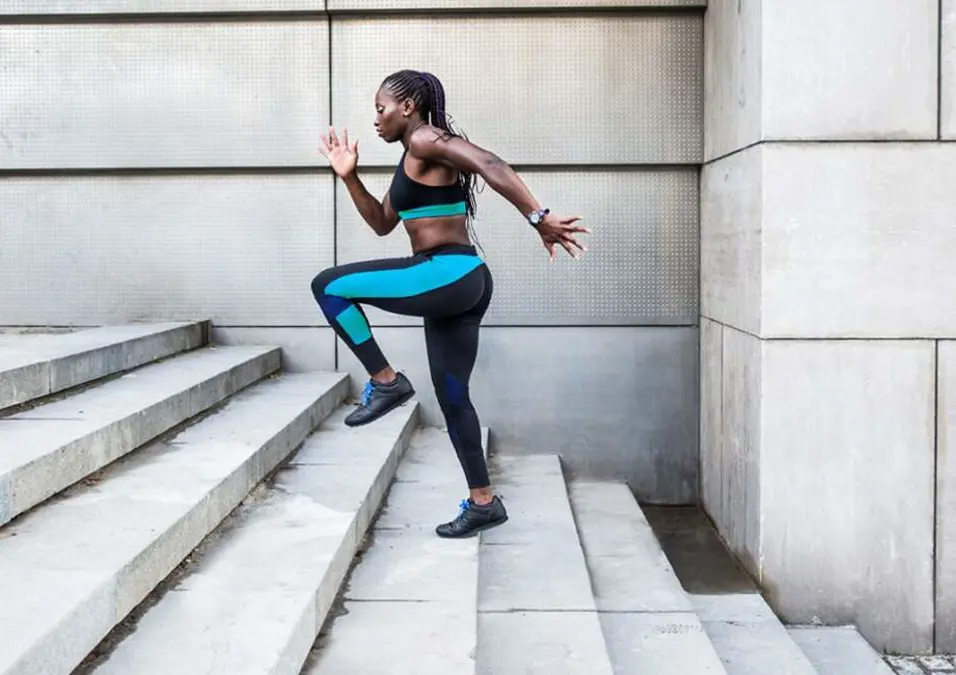 girl climbing stairs