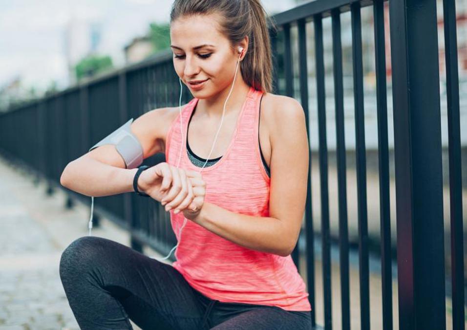 Girl looks at her watch