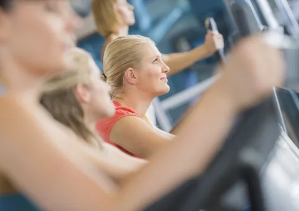 Girls exercising