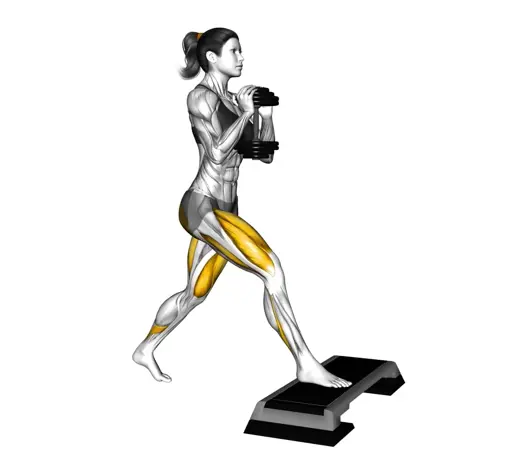 Dumbbell Goblet Split Squat Front Foot Elevated Thumb
