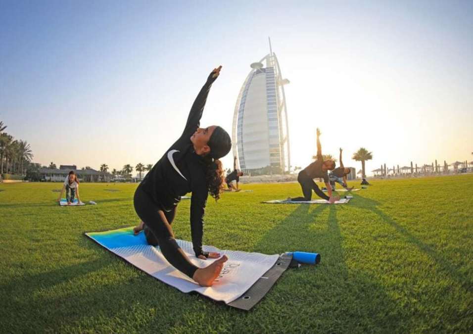 people practicing yoga