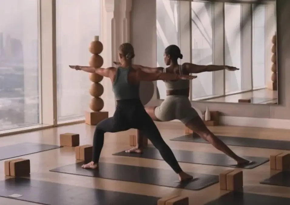 Girls exercising