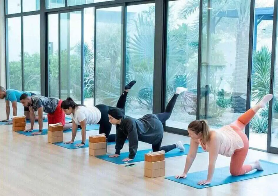 people exercising