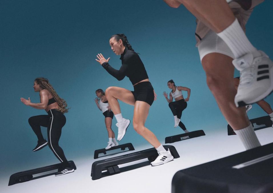Girls exercising