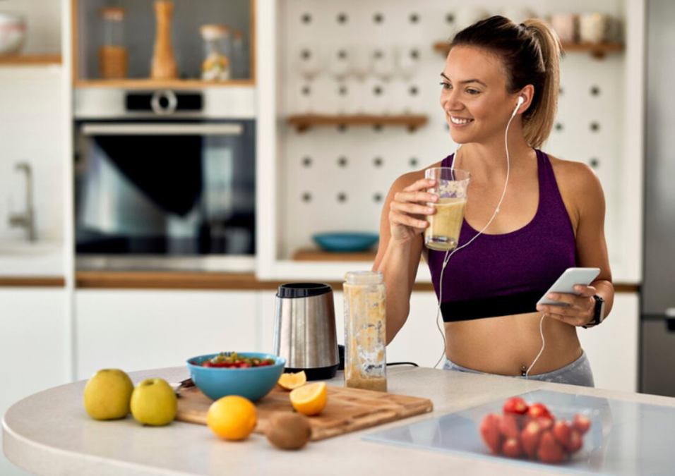 girl eating healthy food