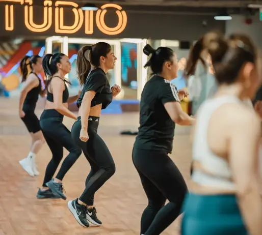 Participants taking part in their first LES MILLS Dance class at GymNation studio