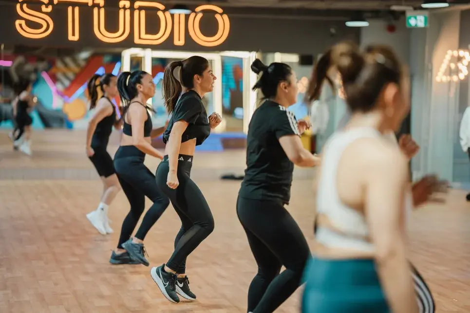 Participants taking part in their first LES MILLS Dance class at GymNation studio