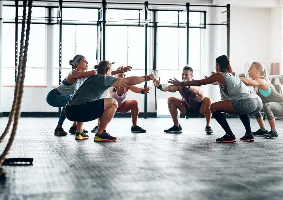 people exercising