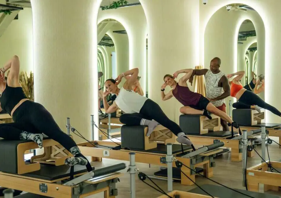 Girls exercising